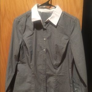 Pinstripe Fitted Blouse